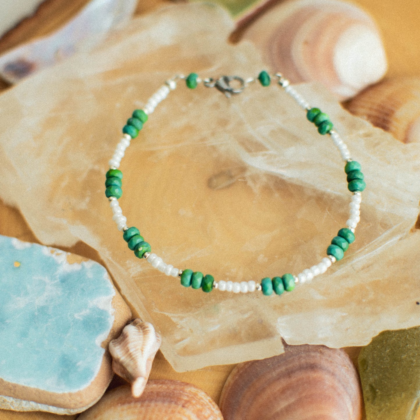 Beaded Natural Turquoise Bracelet