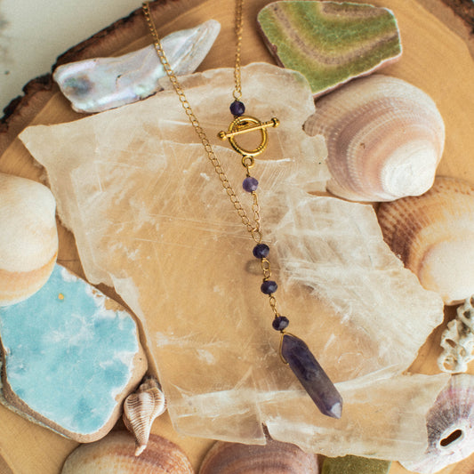 Amethyst Lariat Necklace