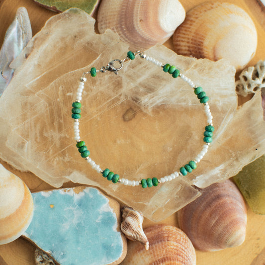 Beaded Natural Turquoise Bracelet