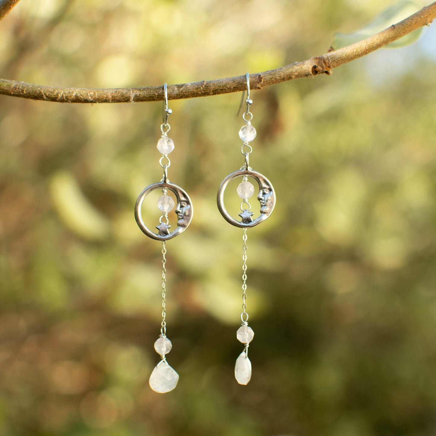 Lunar Rainbow Moostone Earrings