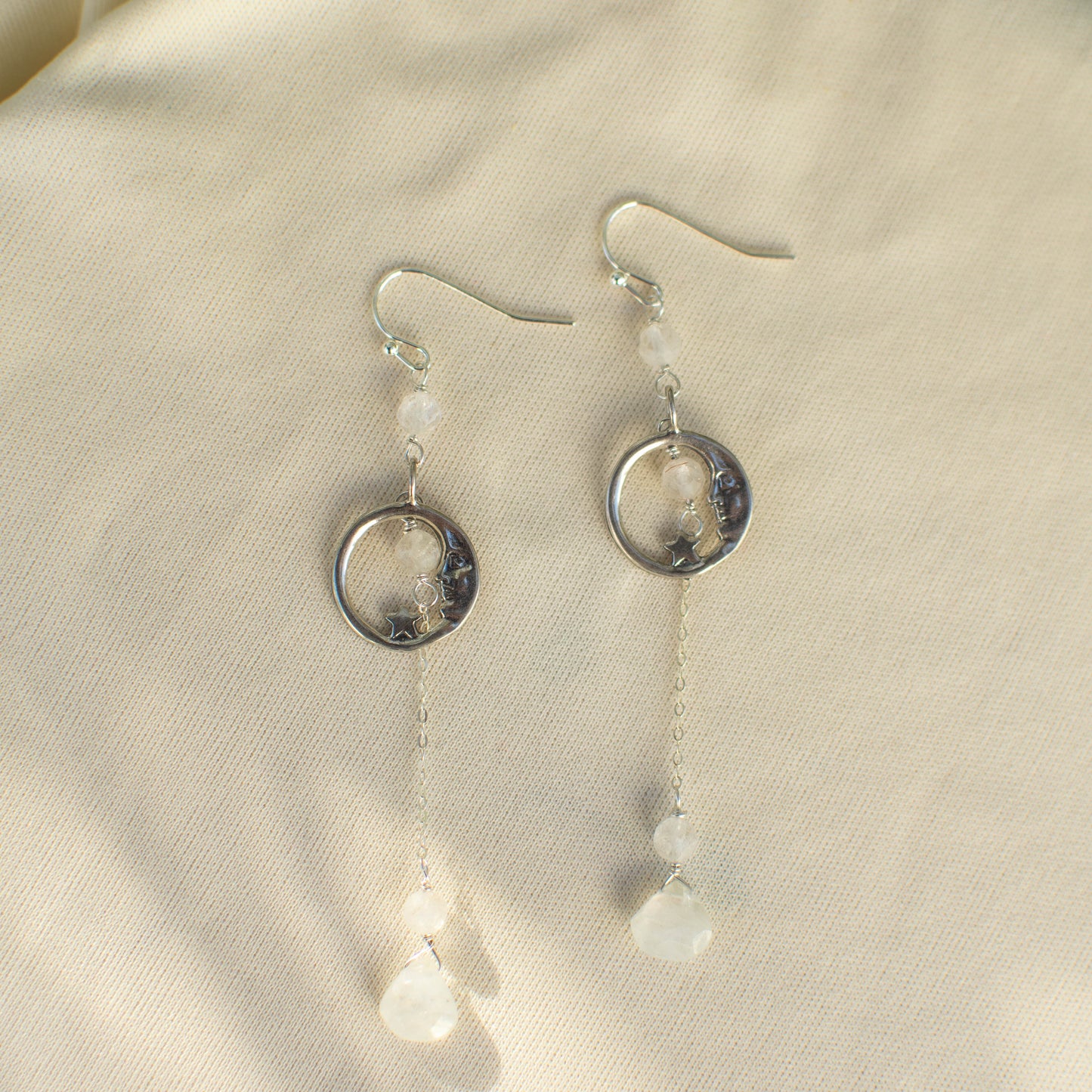 Lunar Rainbow Moostone Earrings