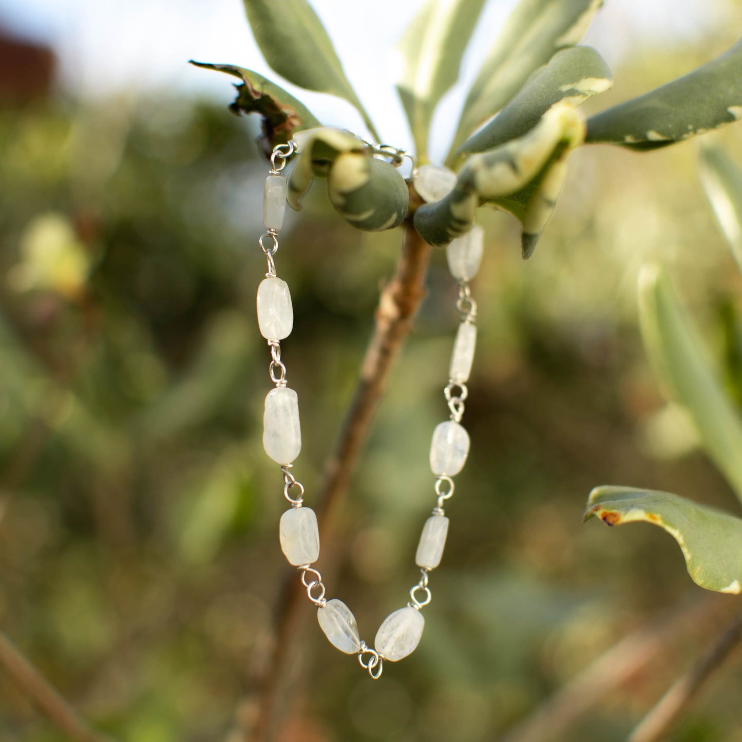 Sterling Silver Rainbow Moonstone Bracelet