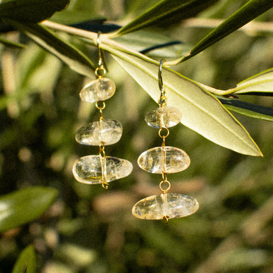 Sun Beam Citrine Earrings