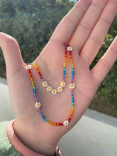 Load image into Gallery viewer, Rainbow Daisy Chain Necklace Set MADE TO ORDER
