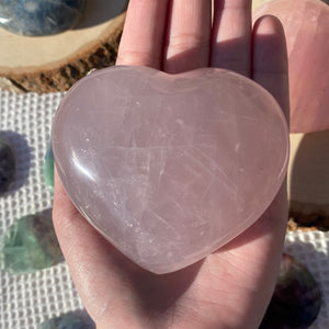 Large Lavender Rose Quartz Heart
